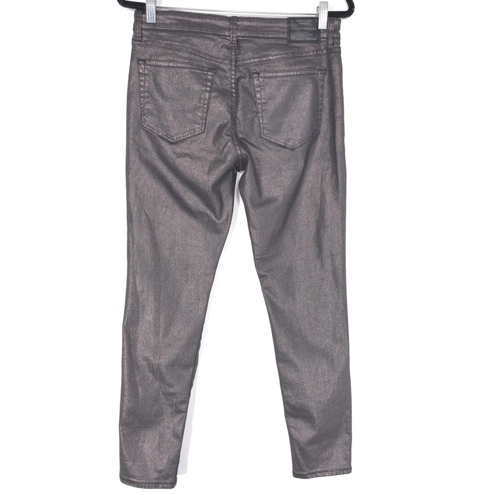 LUCKY BRAND Women's Jeans Ava Skinny Metallic 8‎ Gray Stretch Mid Rise - Picture 8 of 13